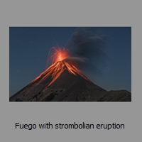Fuego with strombolian eruption